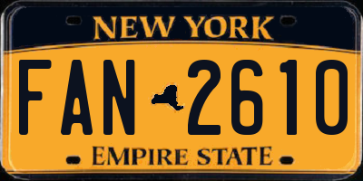 NY license plate FAN2610