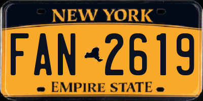 NY license plate FAN2619