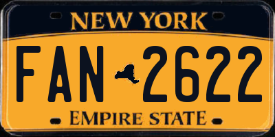 NY license plate FAN2622