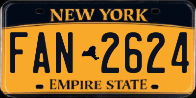 NY license plate FAN2624