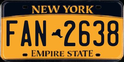 NY license plate FAN2638