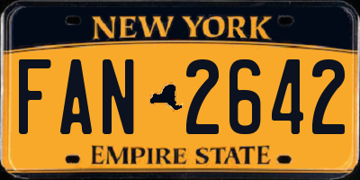 NY license plate FAN2642