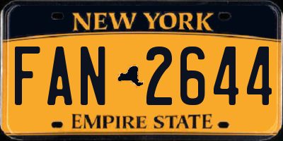 NY license plate FAN2644