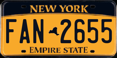 NY license plate FAN2655