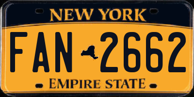 NY license plate FAN2662