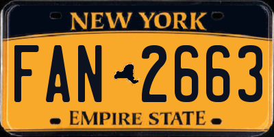 NY license plate FAN2663