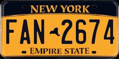 NY license plate FAN2674
