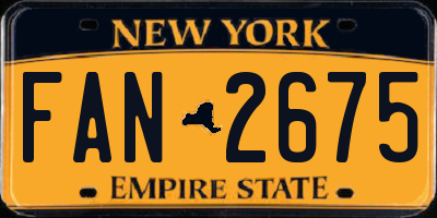 NY license plate FAN2675