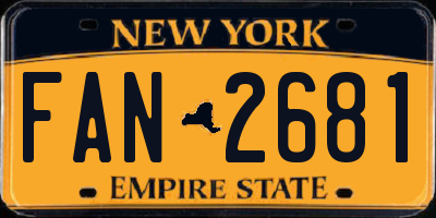 NY license plate FAN2681
