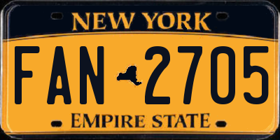 NY license plate FAN2705