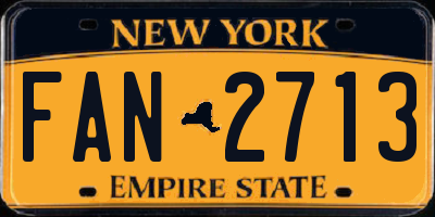 NY license plate FAN2713