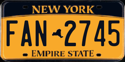 NY license plate FAN2745
