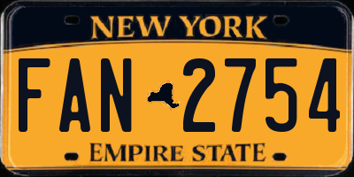 NY license plate FAN2754