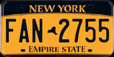 NY license plate FAN2755