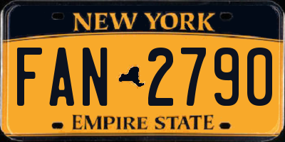 NY license plate FAN2790