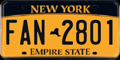 NY license plate FAN2801