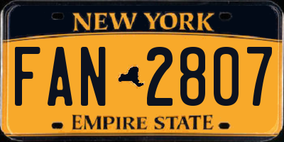 NY license plate FAN2807