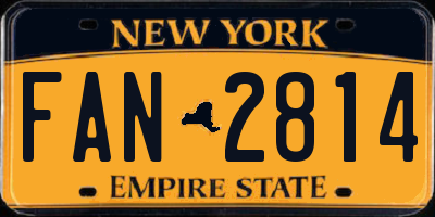 NY license plate FAN2814