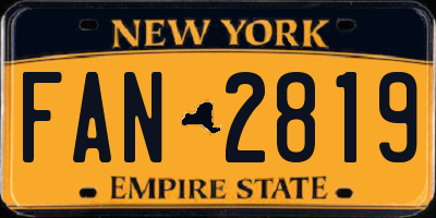 NY license plate FAN2819
