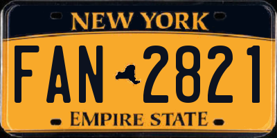 NY license plate FAN2821