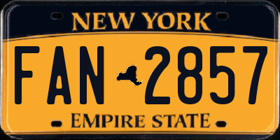 NY license plate FAN2857