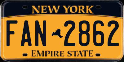 NY license plate FAN2862