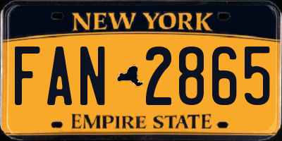 NY license plate FAN2865