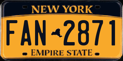 NY license plate FAN2871