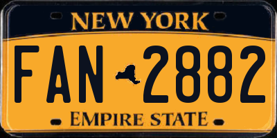 NY license plate FAN2882