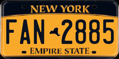 NY license plate FAN2885
