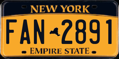 NY license plate FAN2891