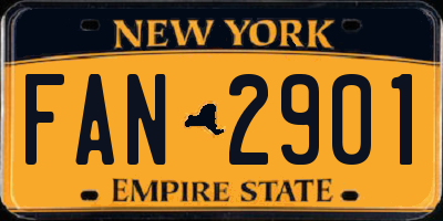 NY license plate FAN2901