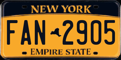 NY license plate FAN2905