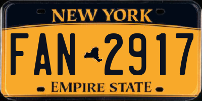NY license plate FAN2917