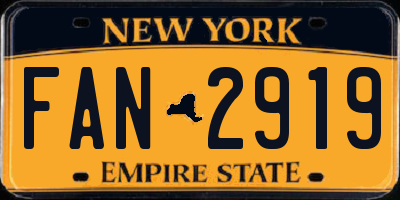 NY license plate FAN2919
