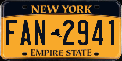 NY license plate FAN2941
