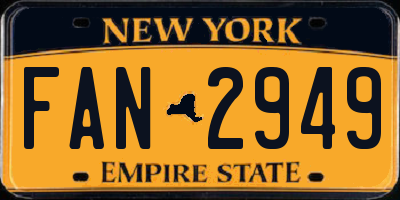 NY license plate FAN2949