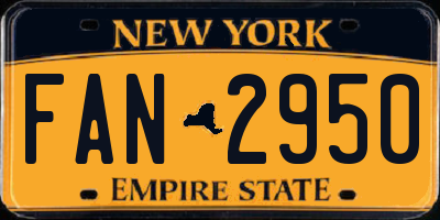 NY license plate FAN2950