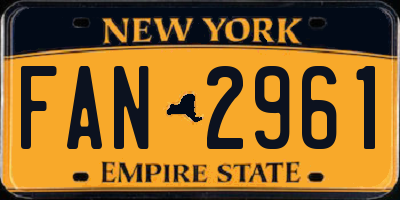 NY license plate FAN2961