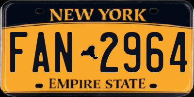 NY license plate FAN2964