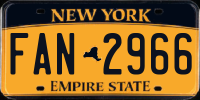 NY license plate FAN2966