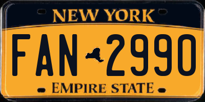 NY license plate FAN2990