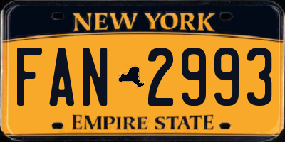 NY license plate FAN2993