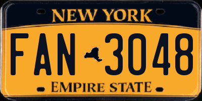 NY license plate FAN3048