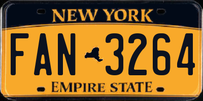 NY license plate FAN3264