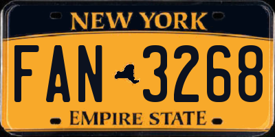 NY license plate FAN3268