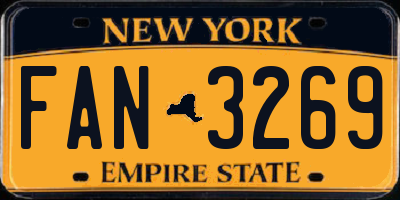 NY license plate FAN3269