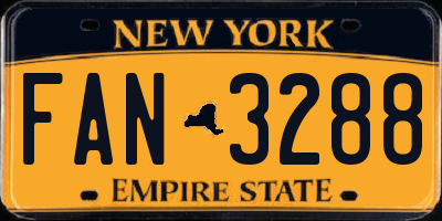 NY license plate FAN3288