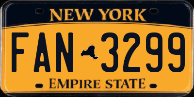 NY license plate FAN3299