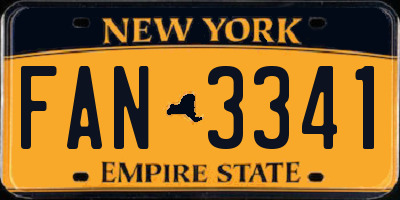 NY license plate FAN3341